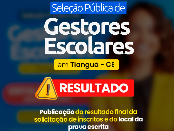 RESULTADO FINAL DAS INCRIÇÕES E LOCAL DE PROVA